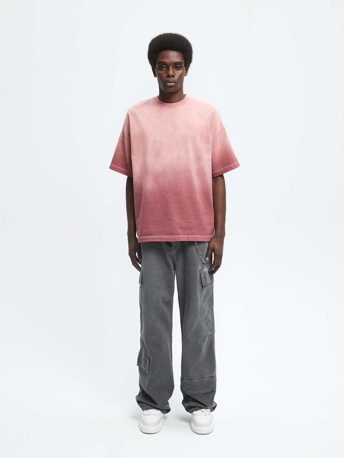 CONTRAST STITCH T-SHIRT - BORDEAUX