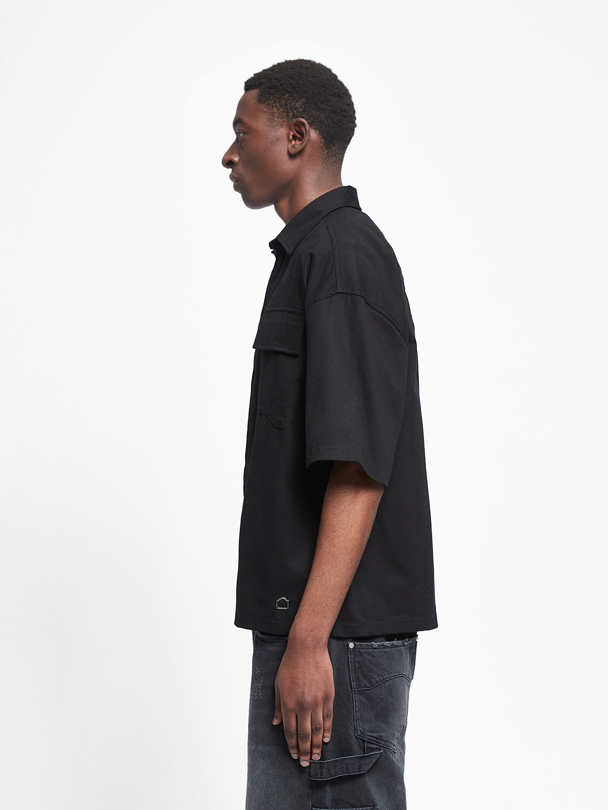 SIGNE BUTTON SHIRT - BLACK