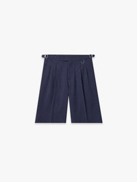 TAILORED BAGGY SHORTS - PINSTRIPE BLUE