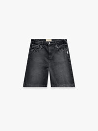STUDDED JORTS - BLACK