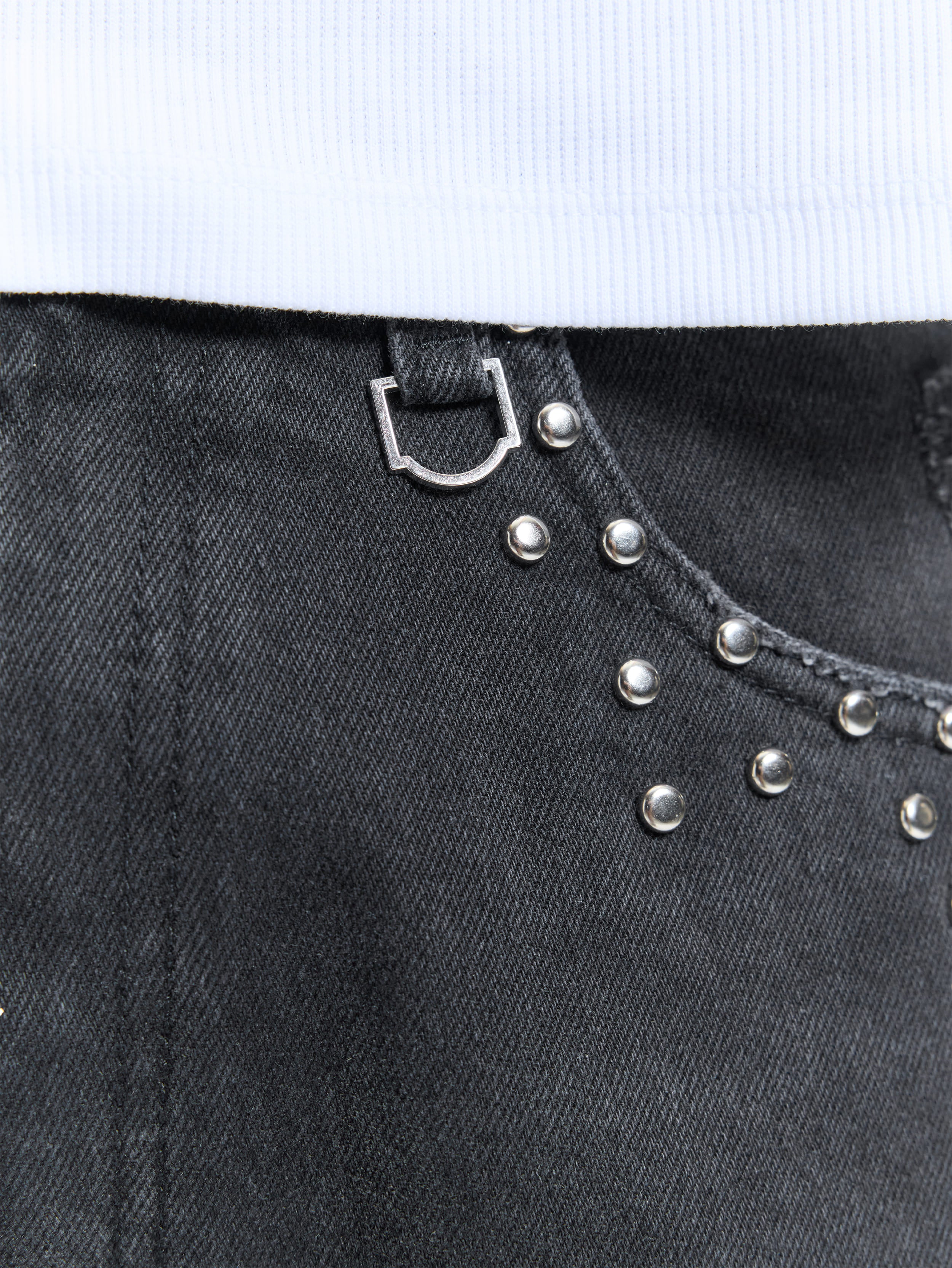 STUDDED JORTS - BLACK
