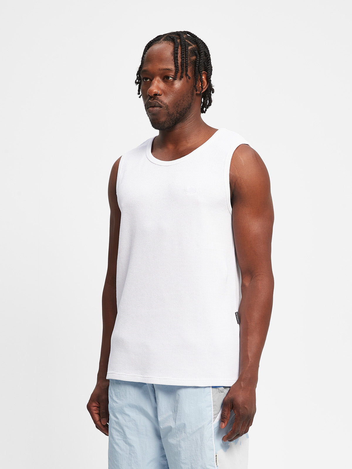 WAFFLE TANK TOP - WHITE