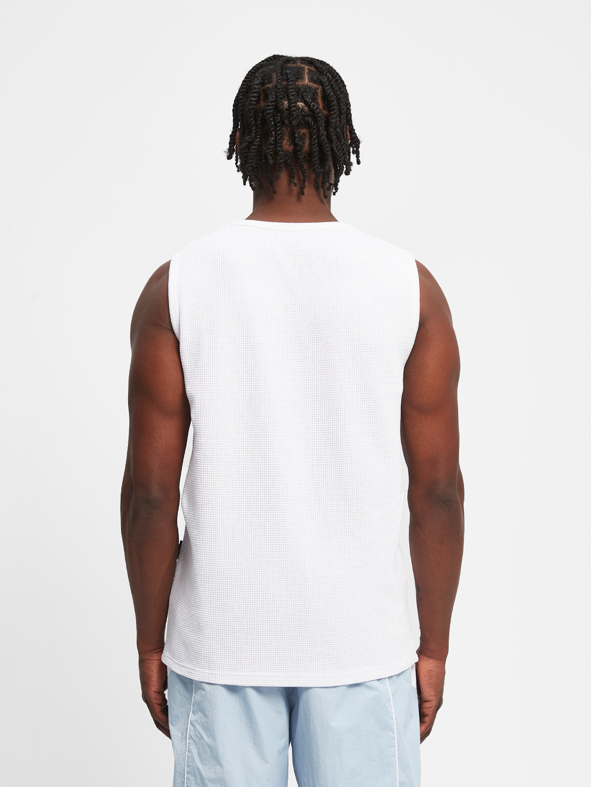 WAFFLE TANK TOP - WHITE