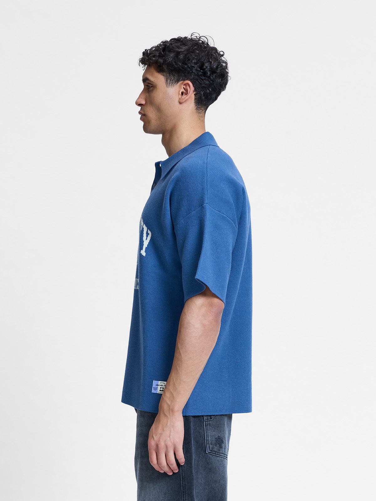 L'ART DE LA RUE KNIT POLO - BLUE