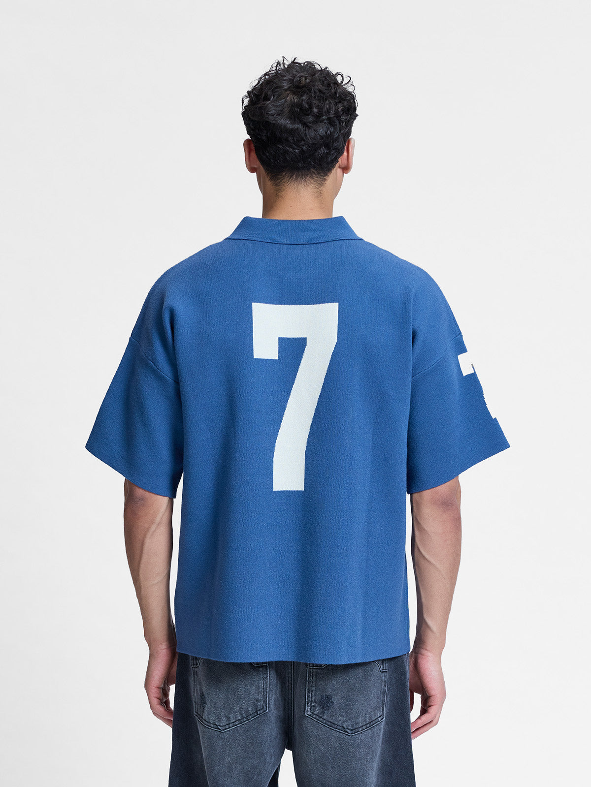 L'ART DE LA RUE KNIT POLO - BLUE