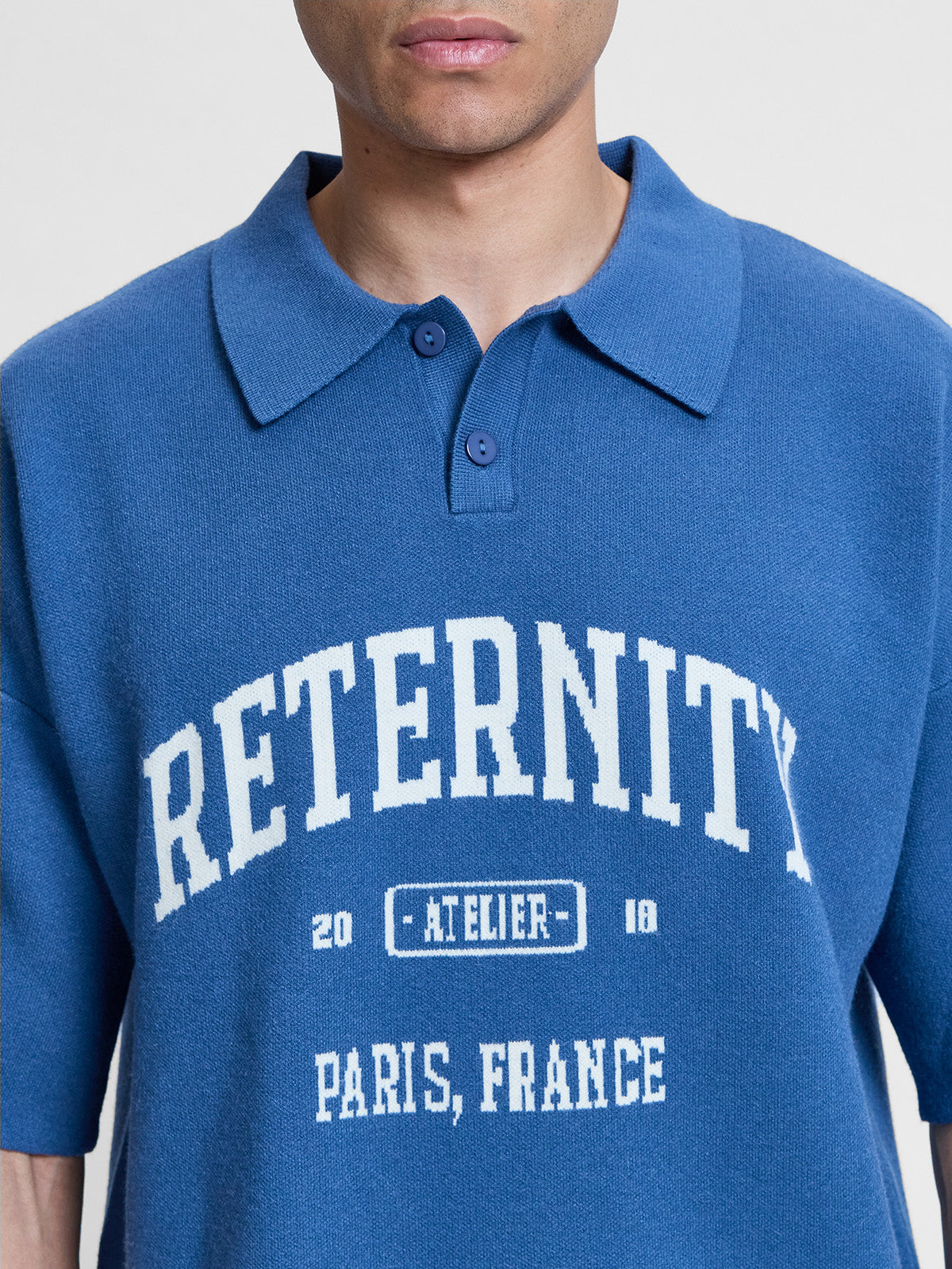 L'ART DE LA RUE KNIT POLO - BLUE