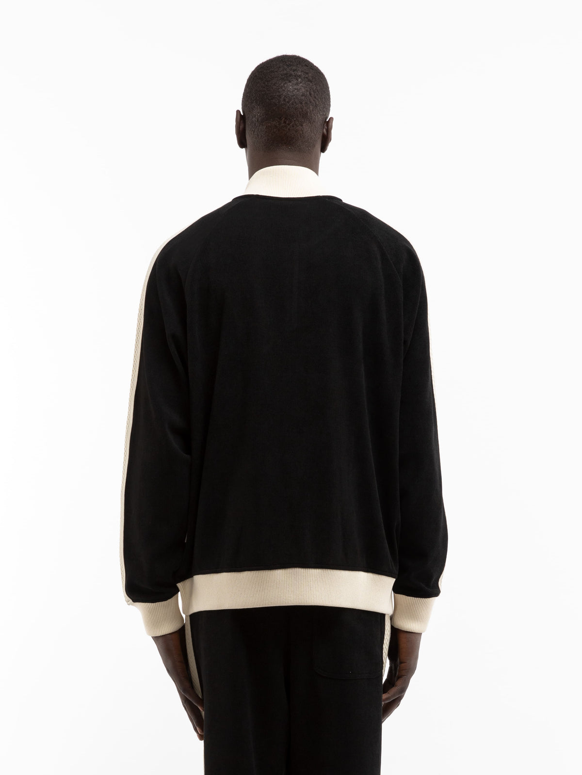 STUDIO KNIT TRACK JACKET - BLACK