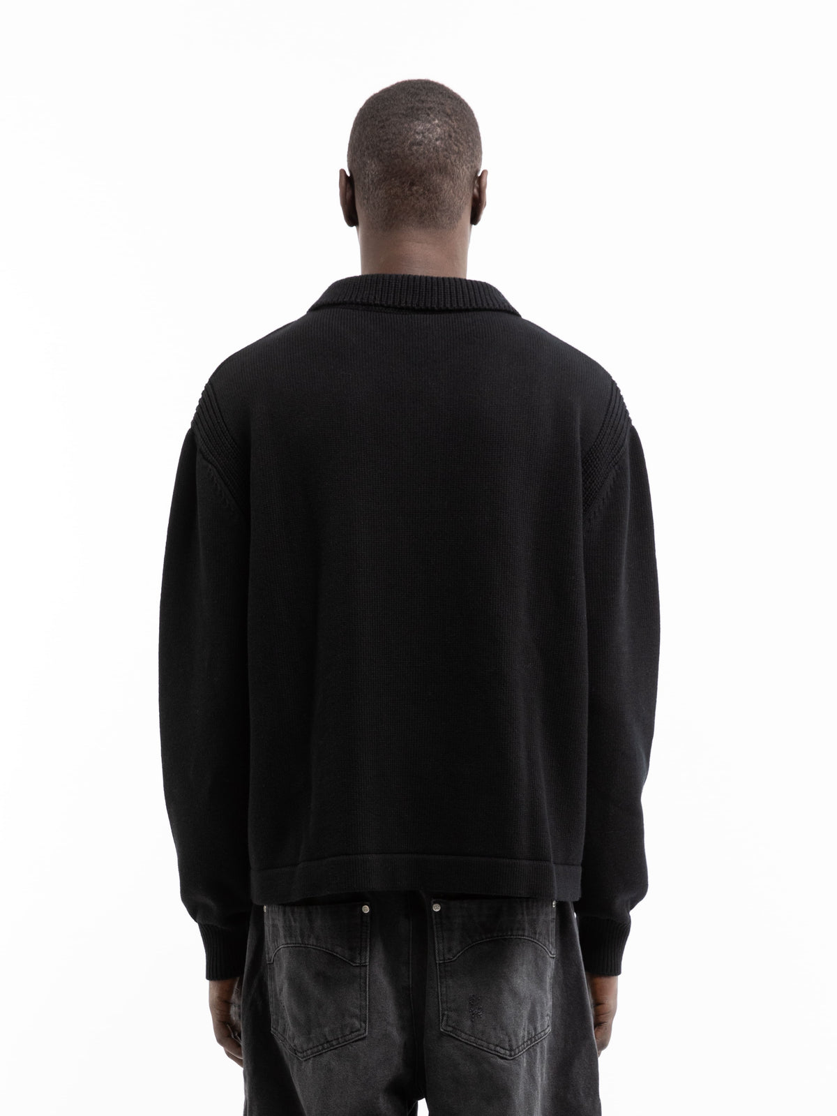 LE RELIEF POLO KNIT - BLACK