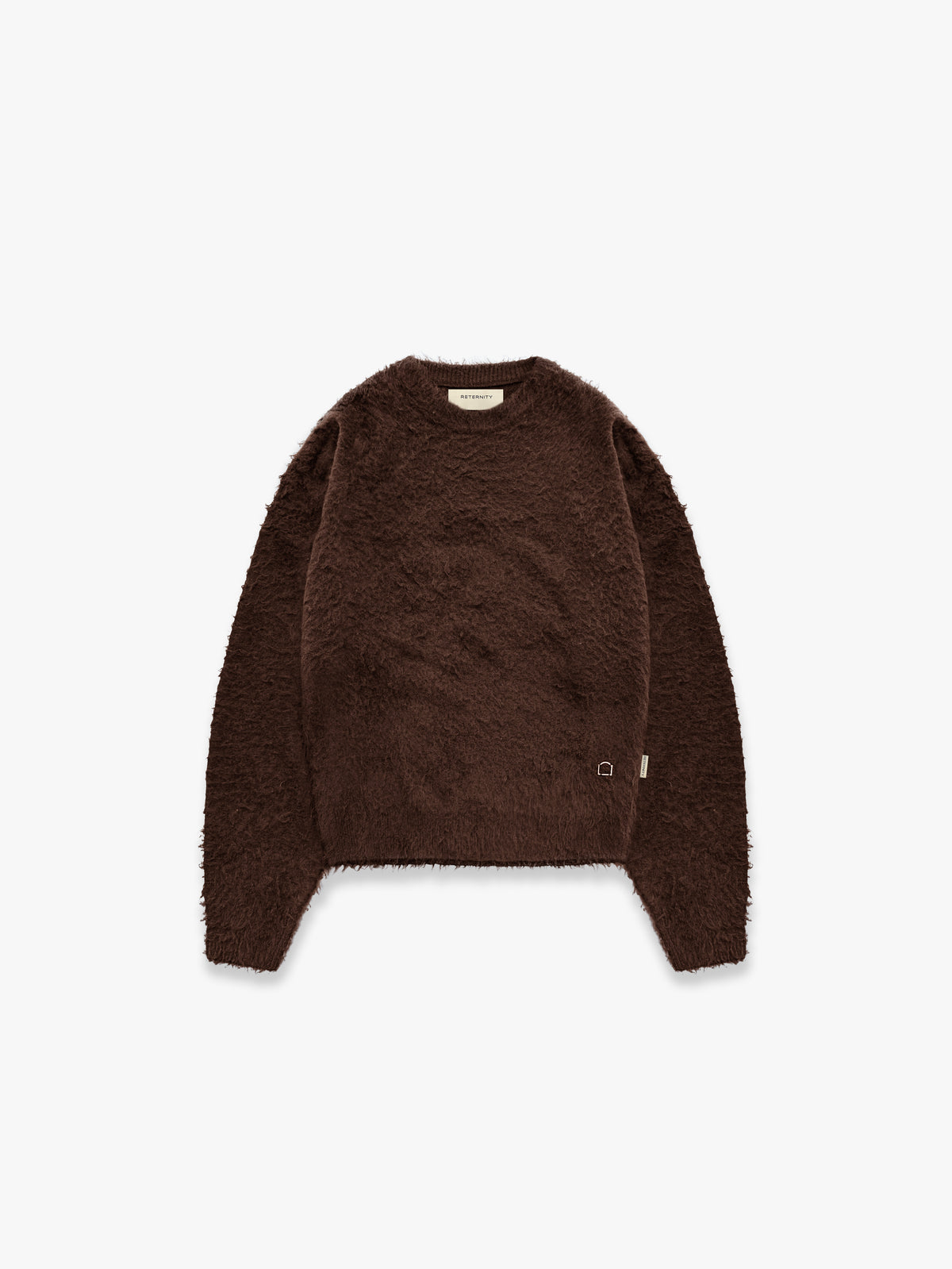 VINTAGE FURRY KNIT SWEATER - BROWN