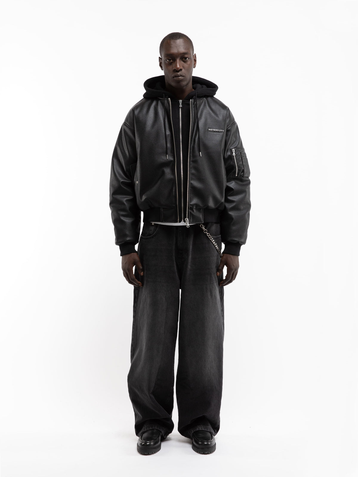 MÉTROPOLITAIN BOMBER - BLACK LEATHER