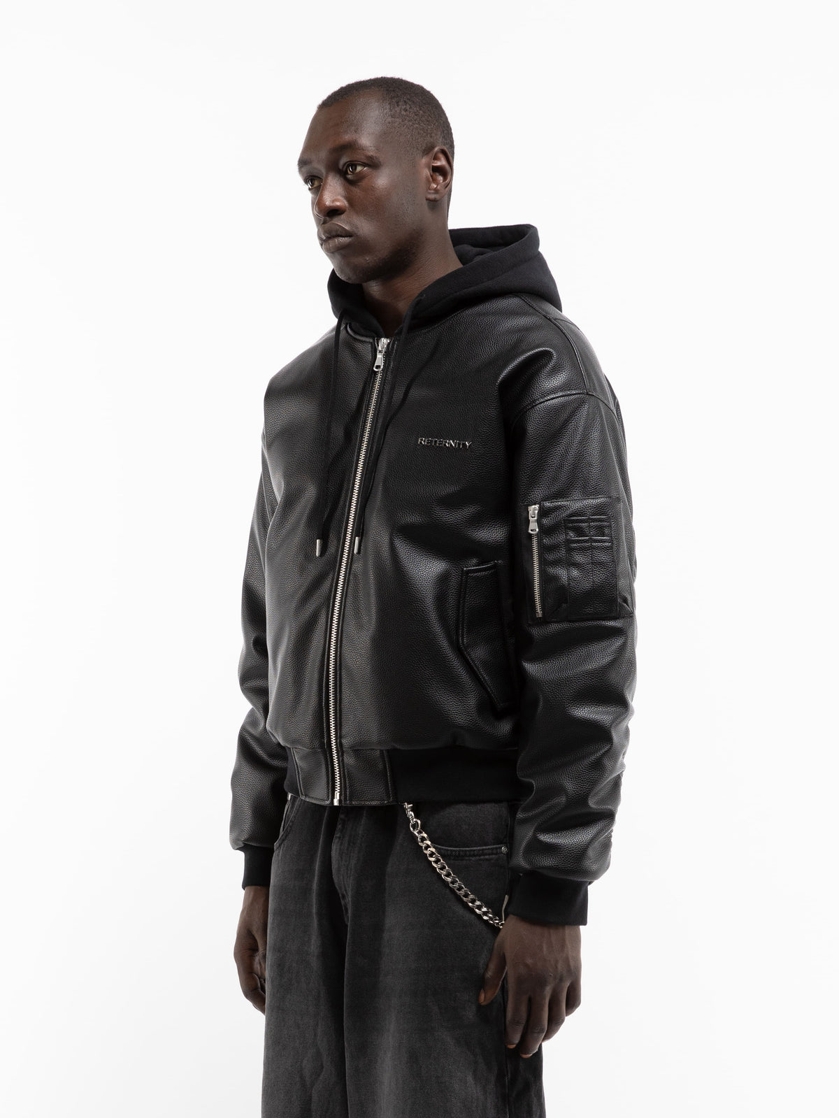 MÉTROPOLITAIN BOMBER - BLACK LEATHER