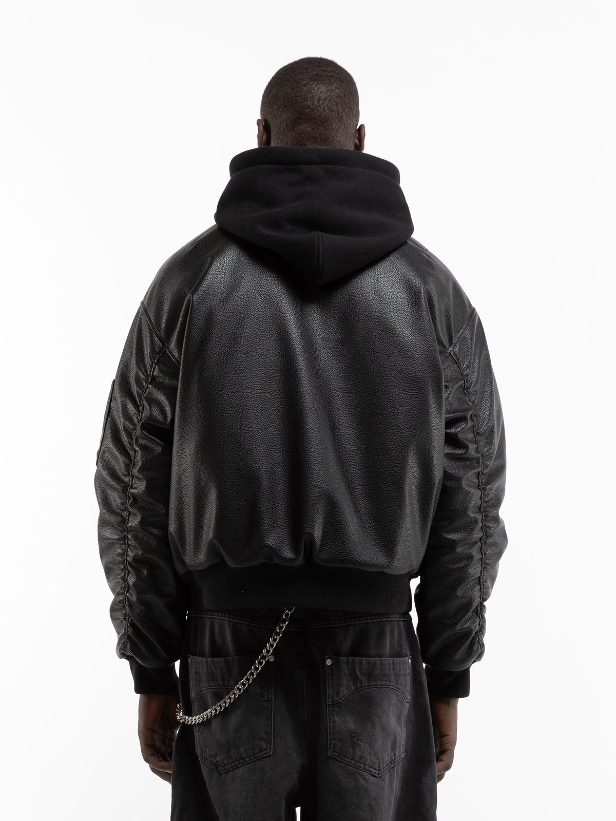 MÉTROPOLITAIN BOMBER - BLACK LEATHER