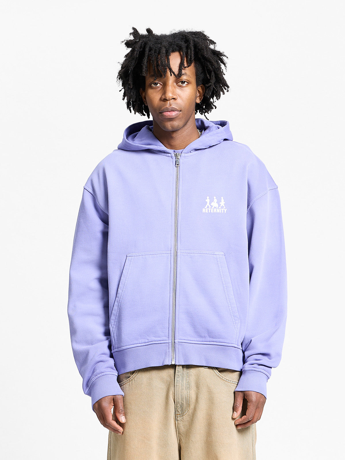 CREATIVE DEPT LOGO ZIP-HOODIE - WASHED PURPLE