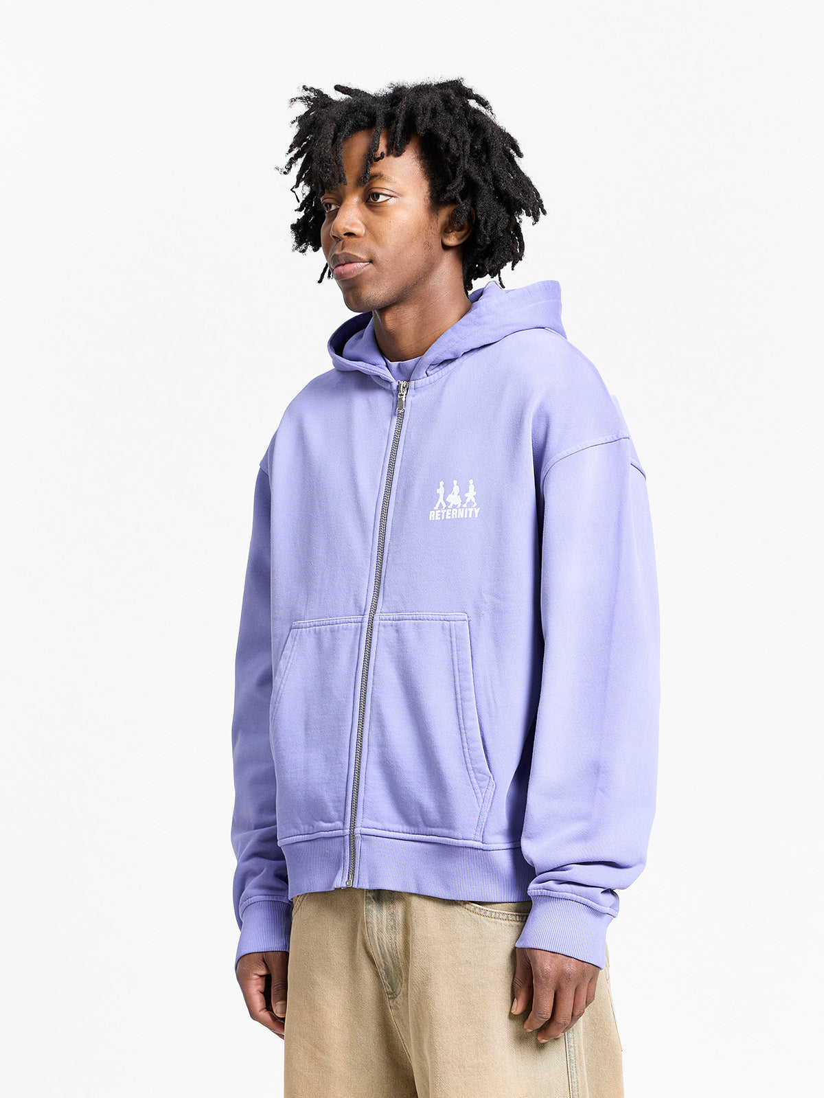 CREATIVE DEPT LOGO ZIP-HOODIE - WASHED PURPLE