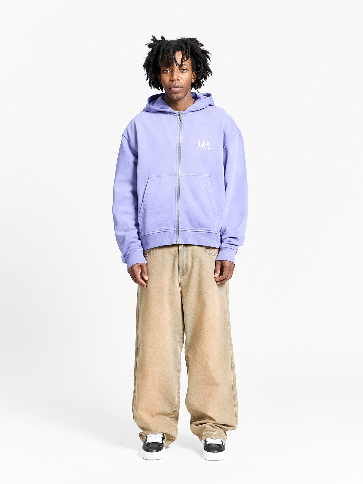 CREATIVE DEPT LOGO ZIP-HOODIE - WASHED PURPLE
