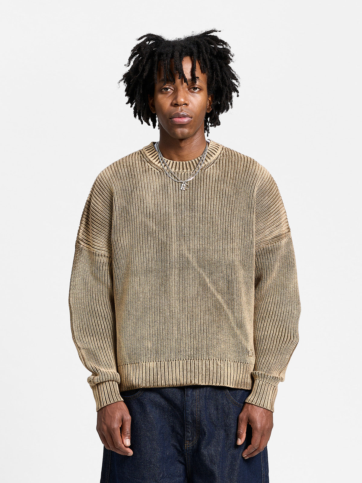 ESSENTIAL KNIT SWEATER - ACID BROWN