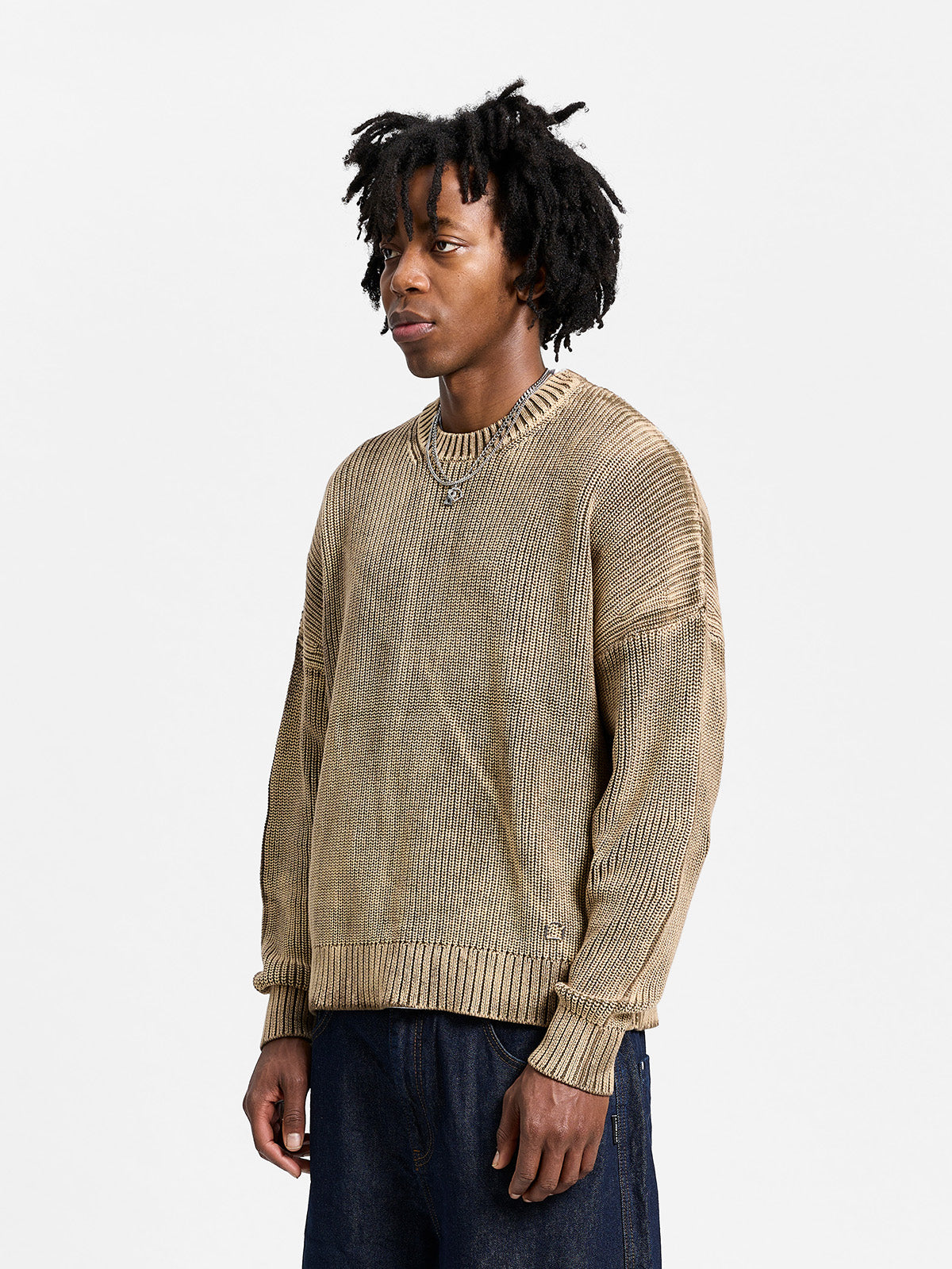 ESSENTIAL KNIT SWEATER - ACID BROWN