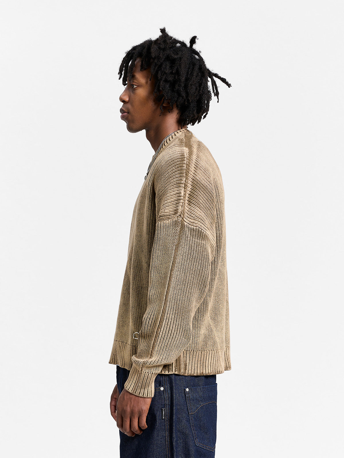 ESSENTIAL KNIT SWEATER - ACID BROWN