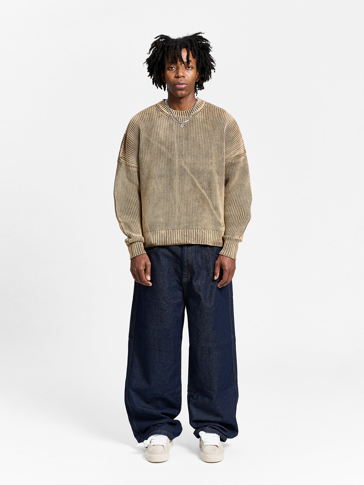 ESSENTIAL KNIT SWEATER - ACID BROWN