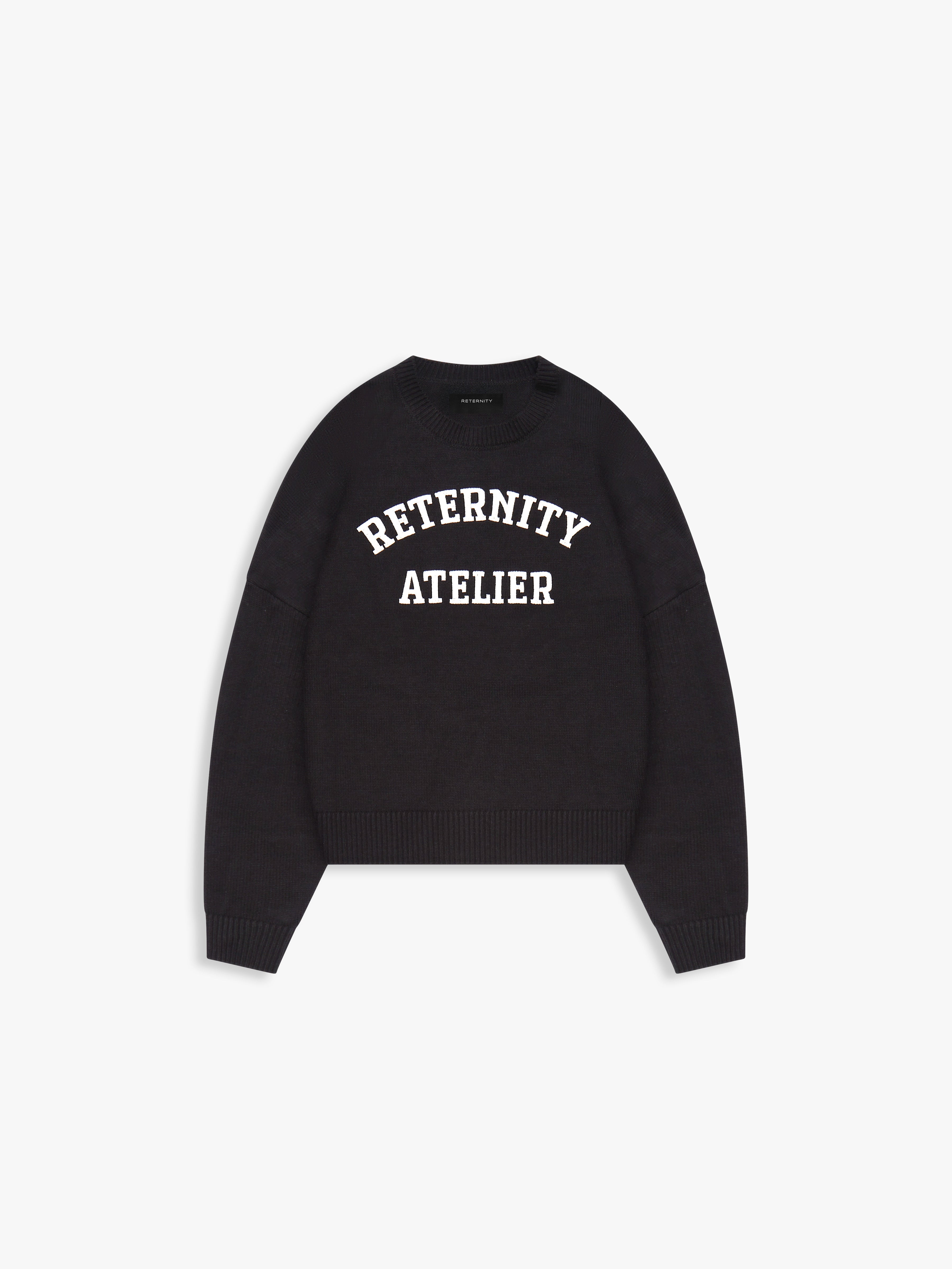 ÉVÉNIE LOGO KNIT SWEATER - BLACK