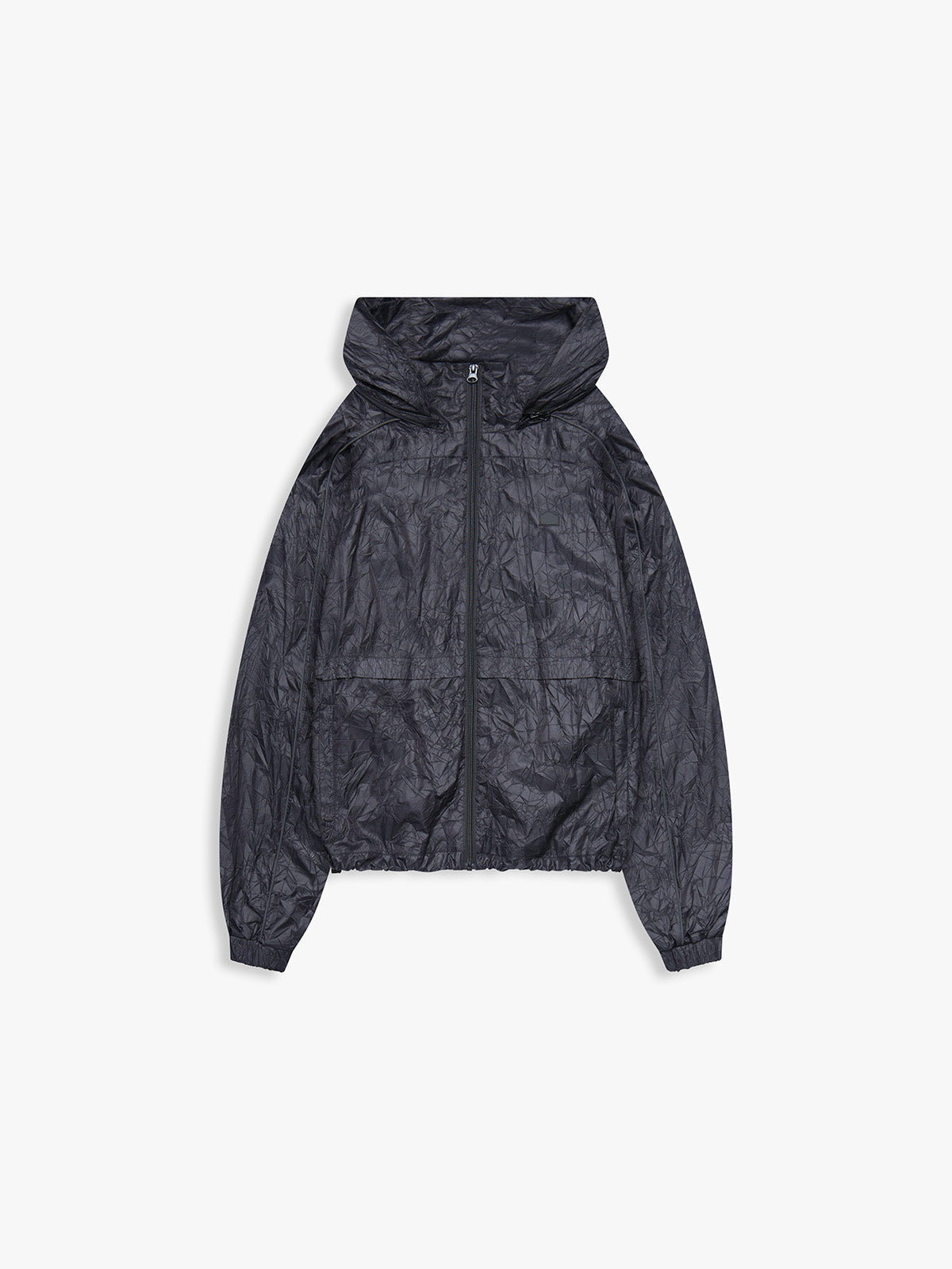 WRINKLED RAIN JACKET - BLACK