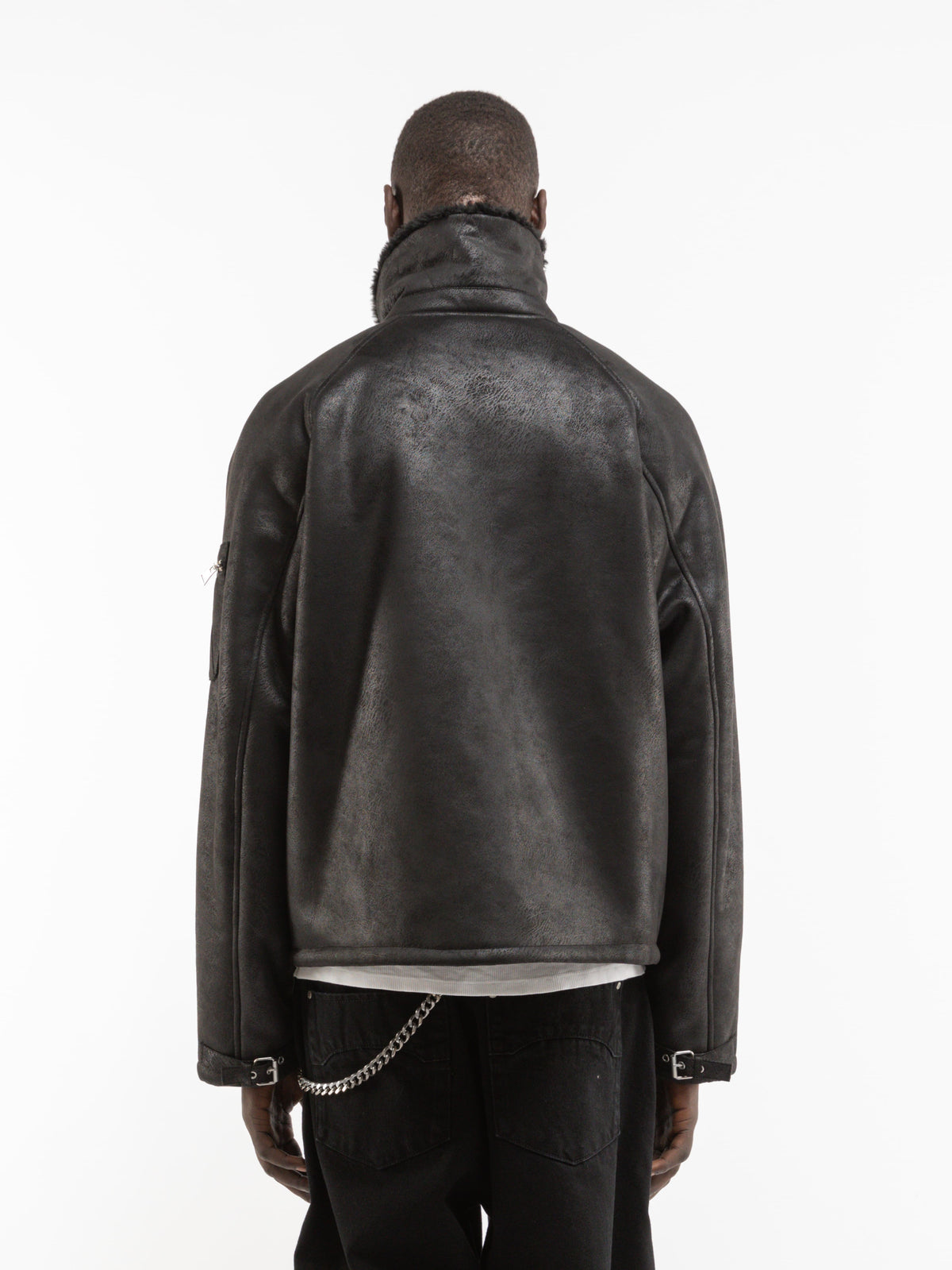 AÉRO SHEARLING JACKET - BLACK