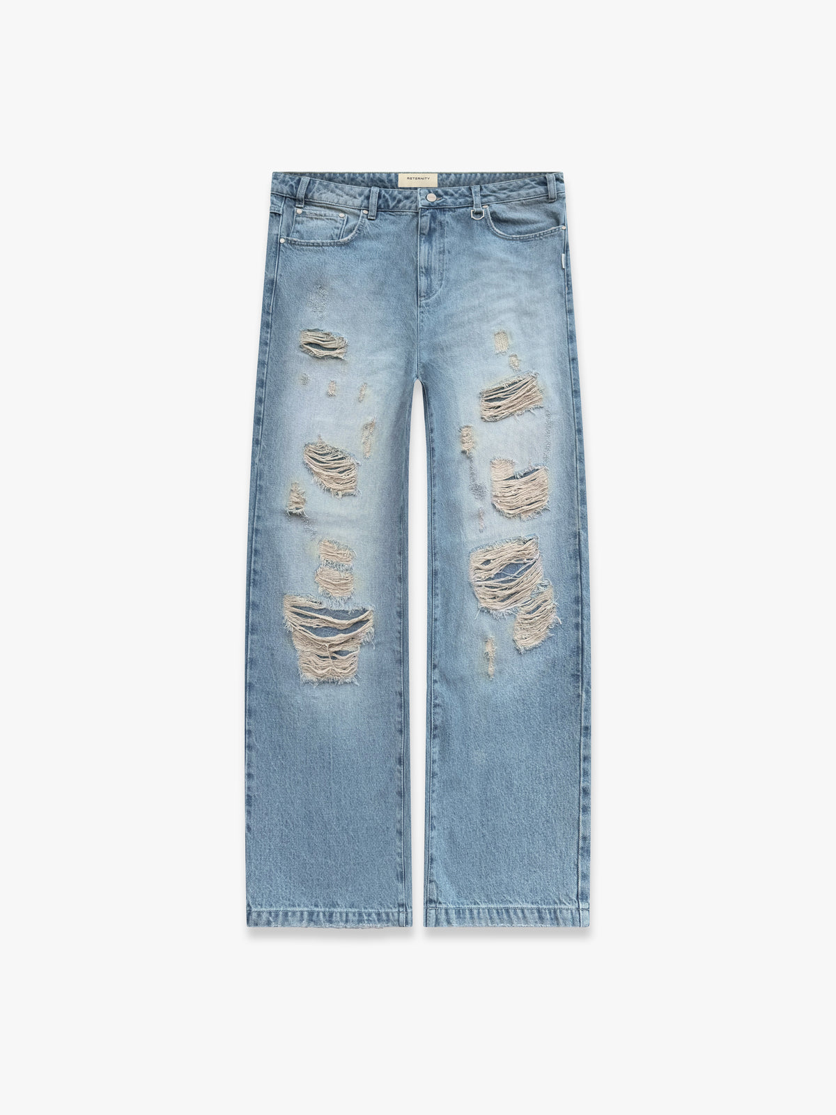 DISTRESSED BAGGY DENIM - WASHED BLUE