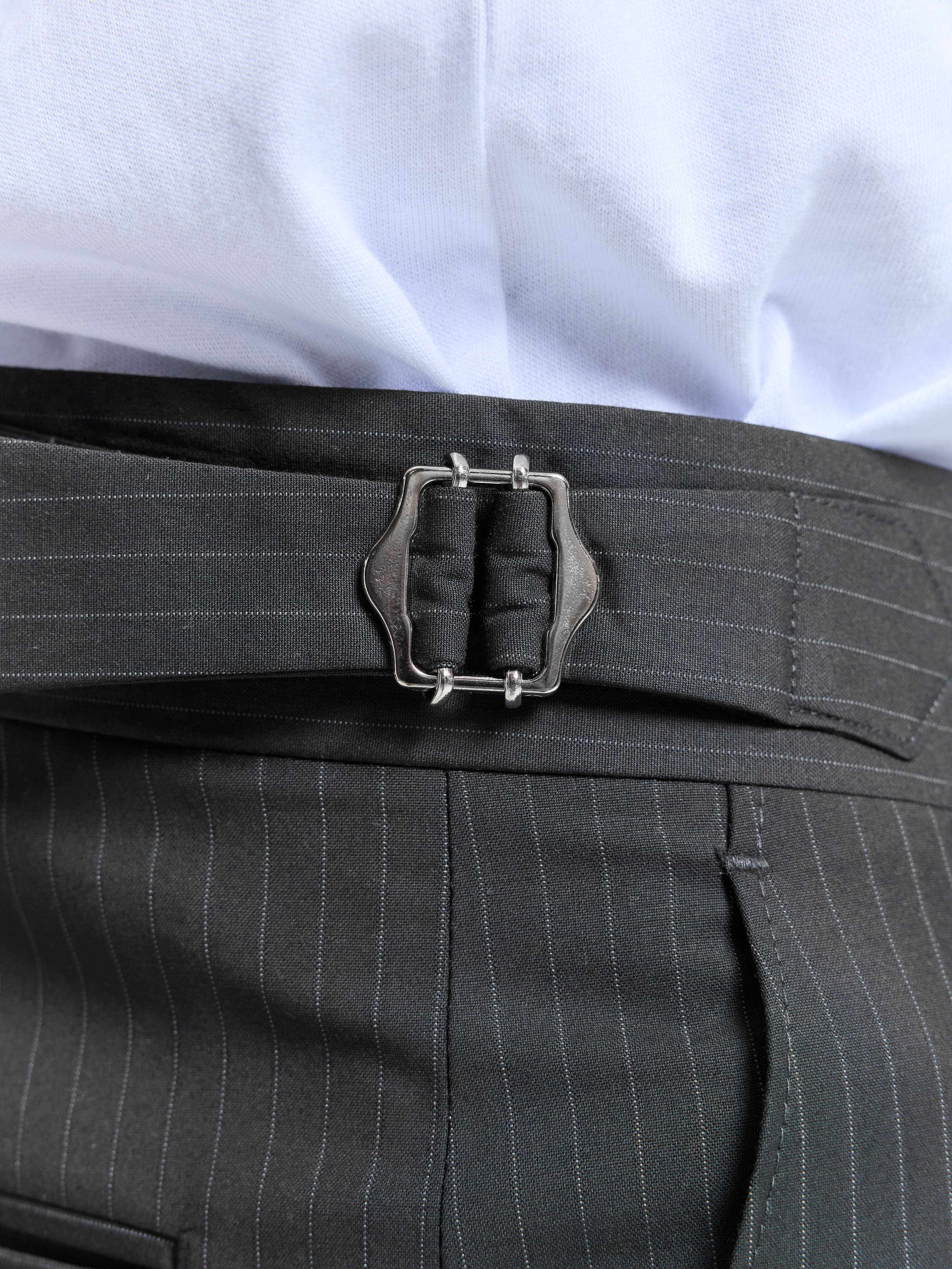 TAILORED BAGGY PANTS - PINSTRIPE GREY