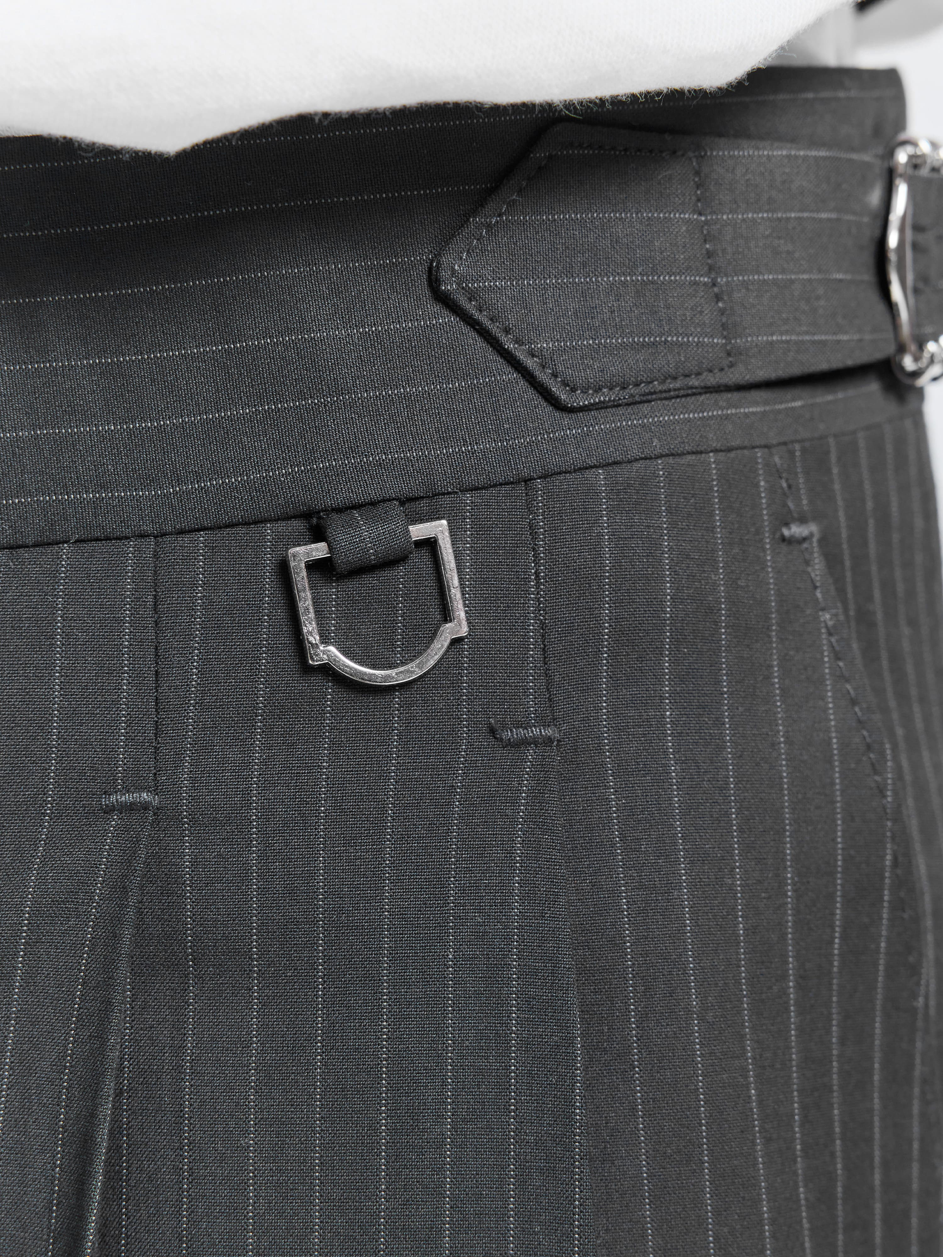 TAILORED BAGGY PANTS - PINSTRIPE GREY