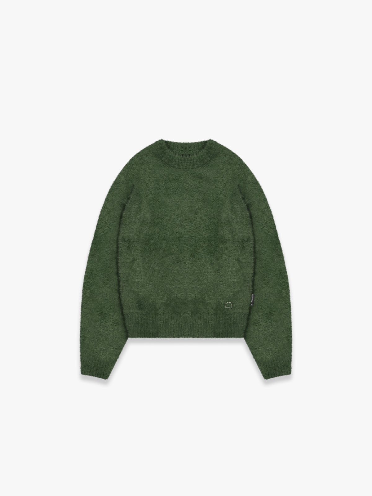 ESSENTIAL FURRY KNIT SWEATER -  DARKGREEN