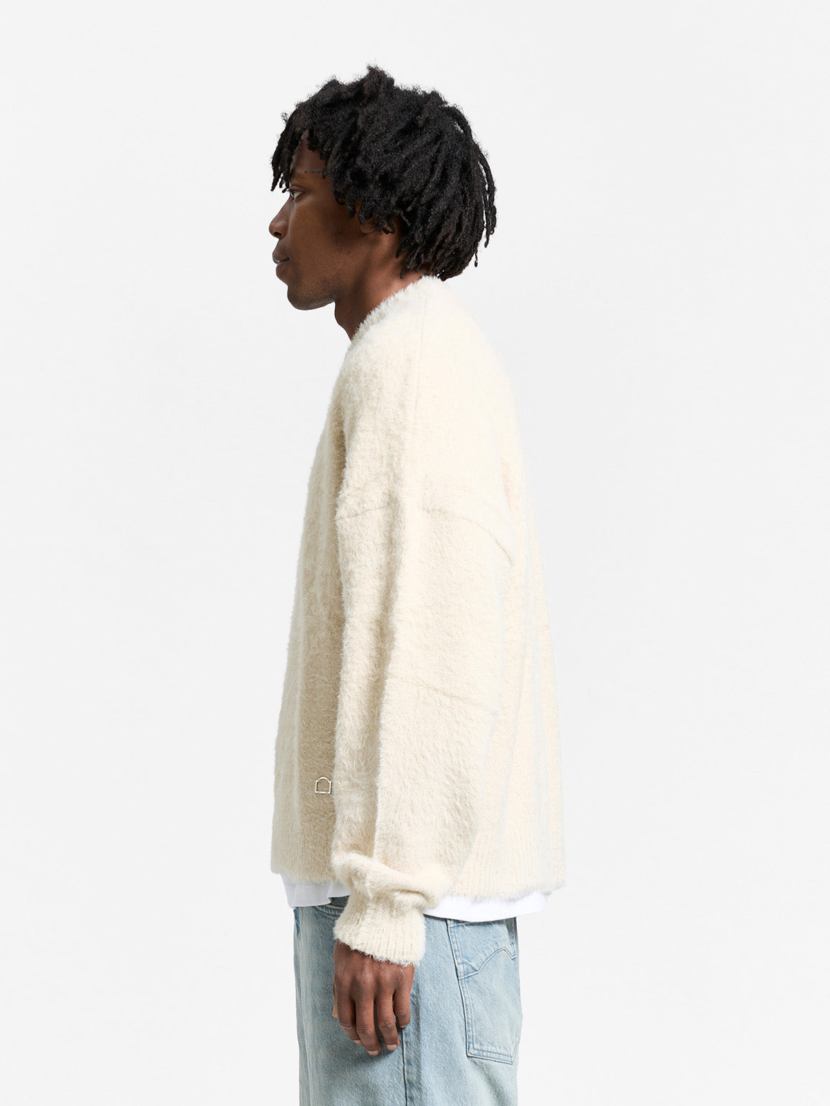 ESSENTIAL FURRY KNIT SWEATER - CREAM