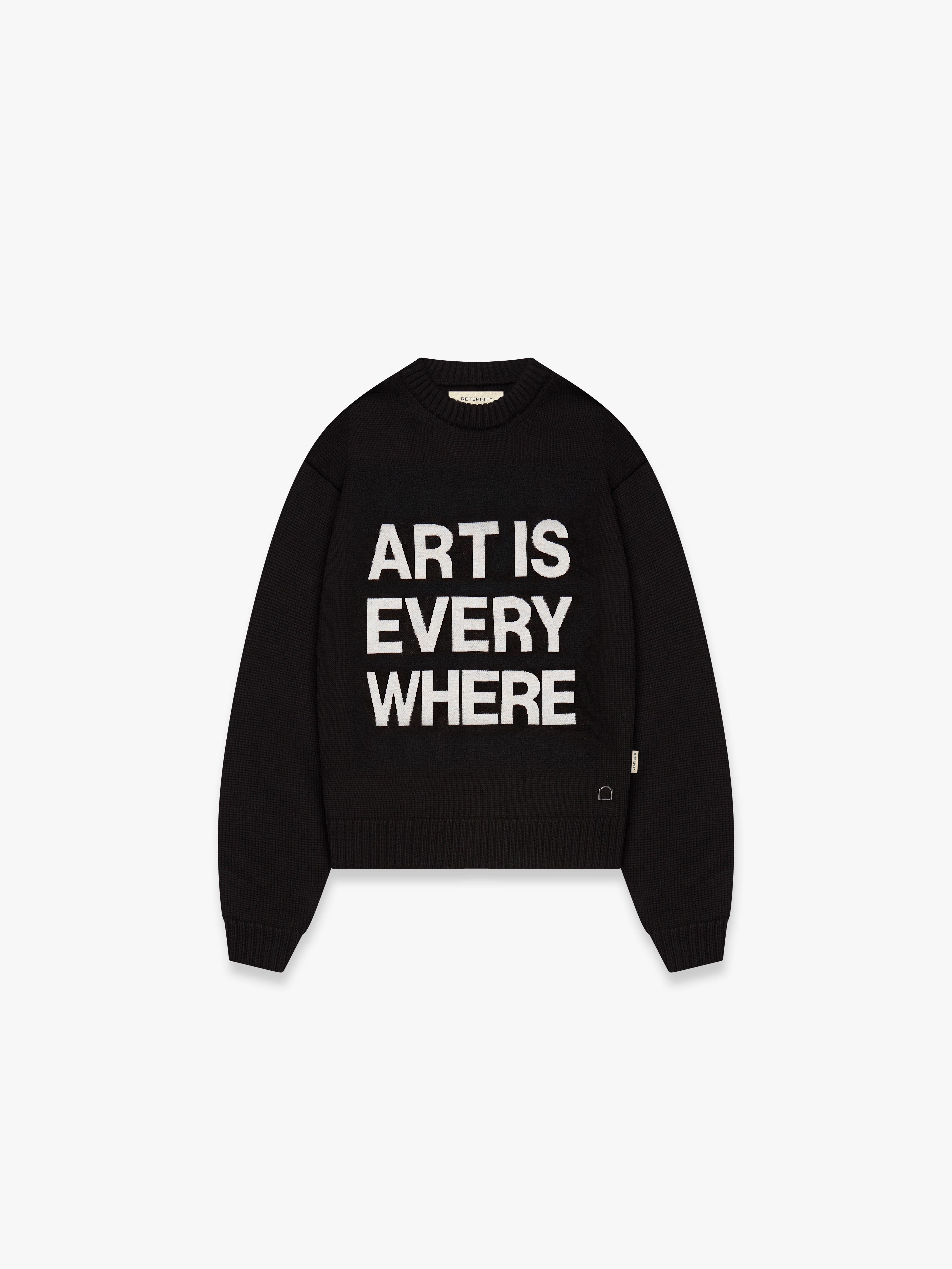 ART IS EVERYWHERE KNIT SWEATER - BLACK