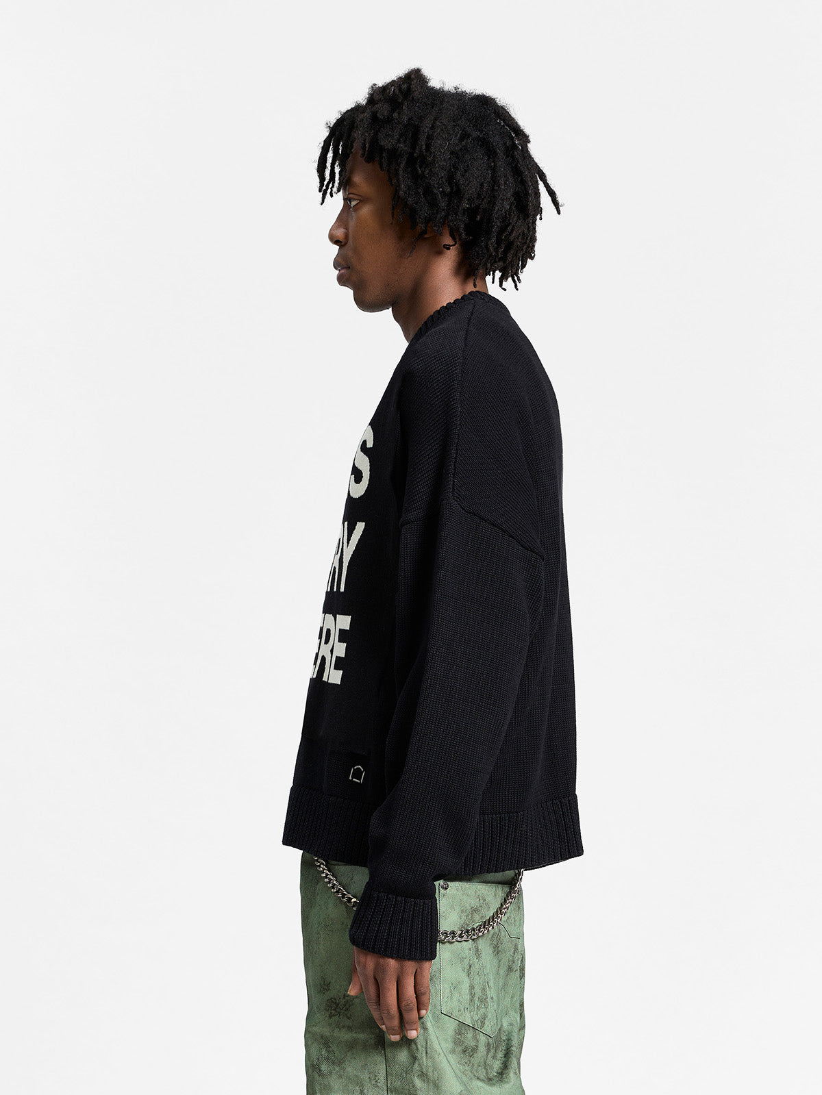 ART IS EVERYWHERE KNIT SWEATER - BLACK
