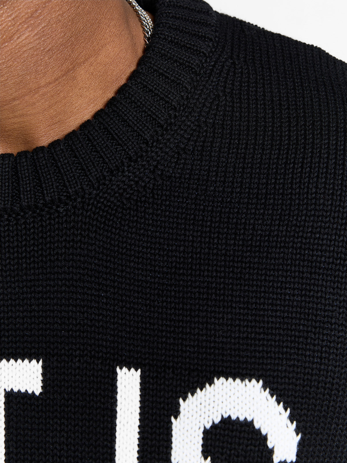 ART IS EVERYWHERE KNIT SWEATER - BLACK