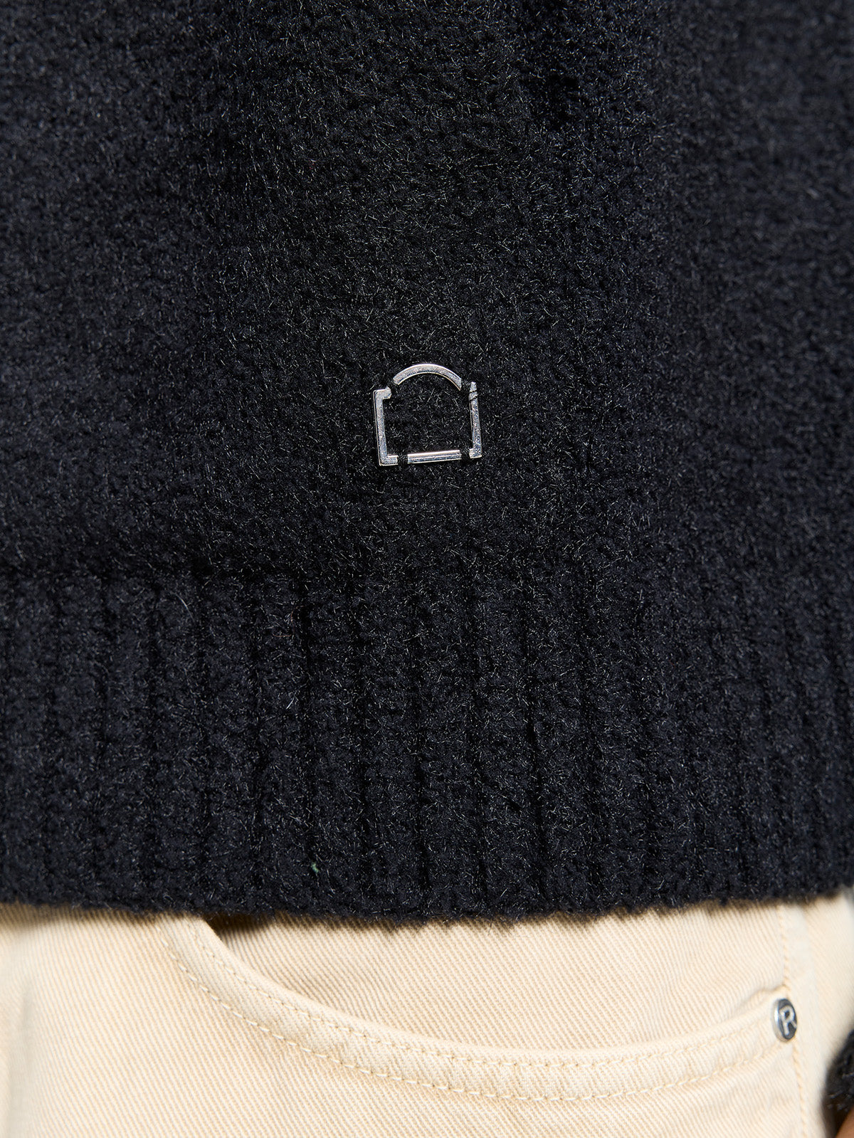 IRIS KNIT HOODIE - BLACK