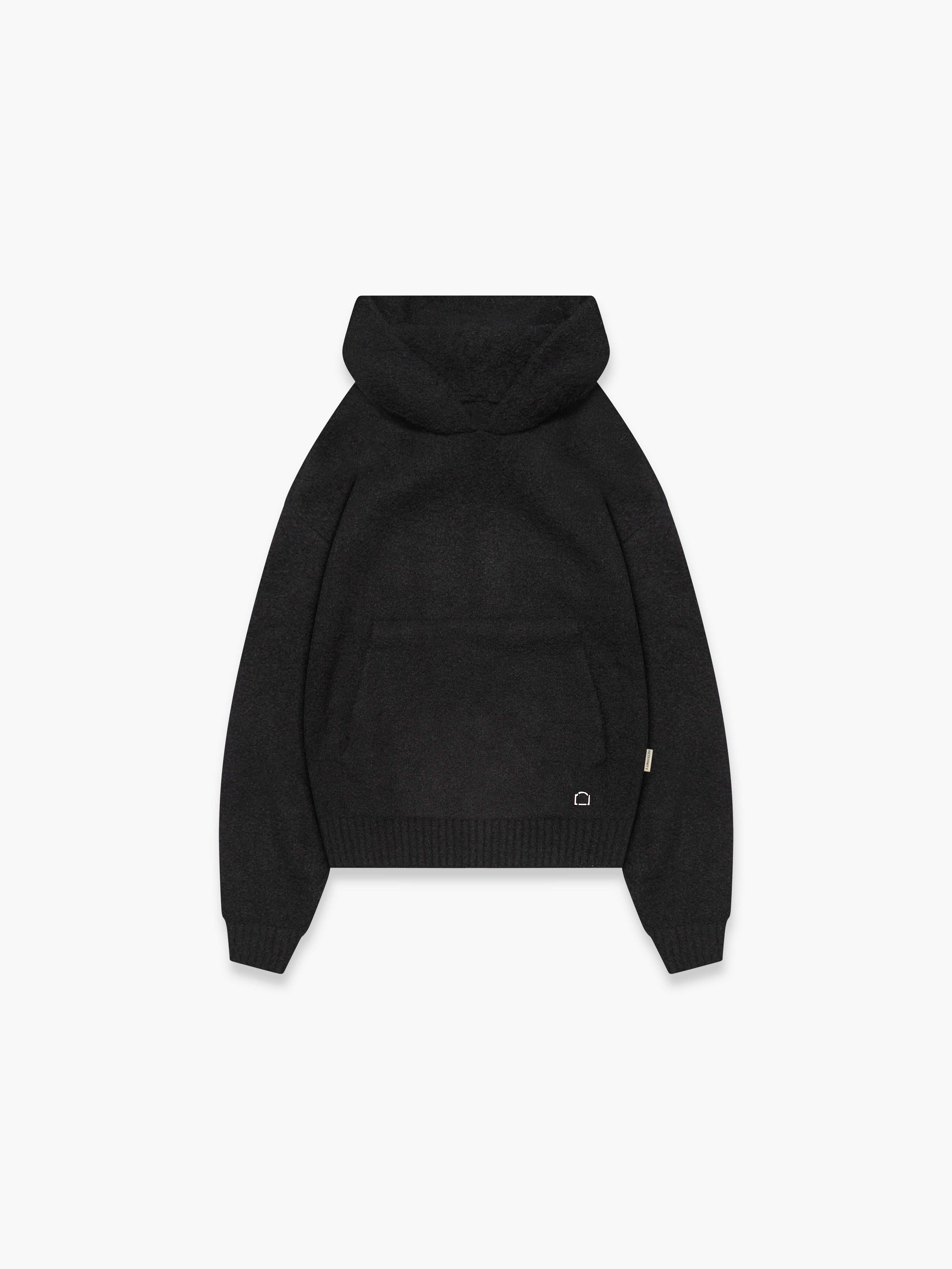 IRIS KNIT HOODIE - BLACK