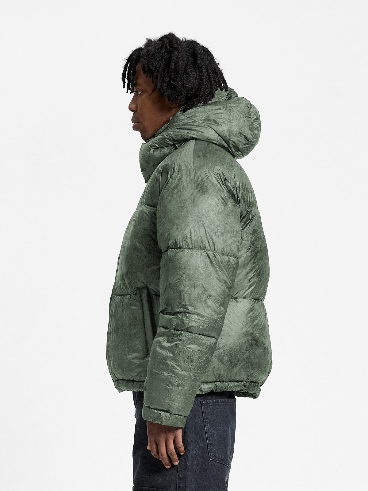 WRINKLED PUFFER JACKET -  DÉLIRIA GREEN
