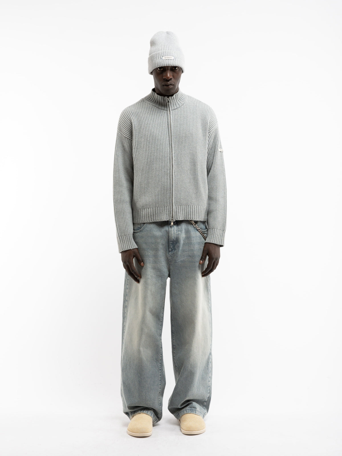 L’ATELIER LINE KNIT ZIPPER - GREY