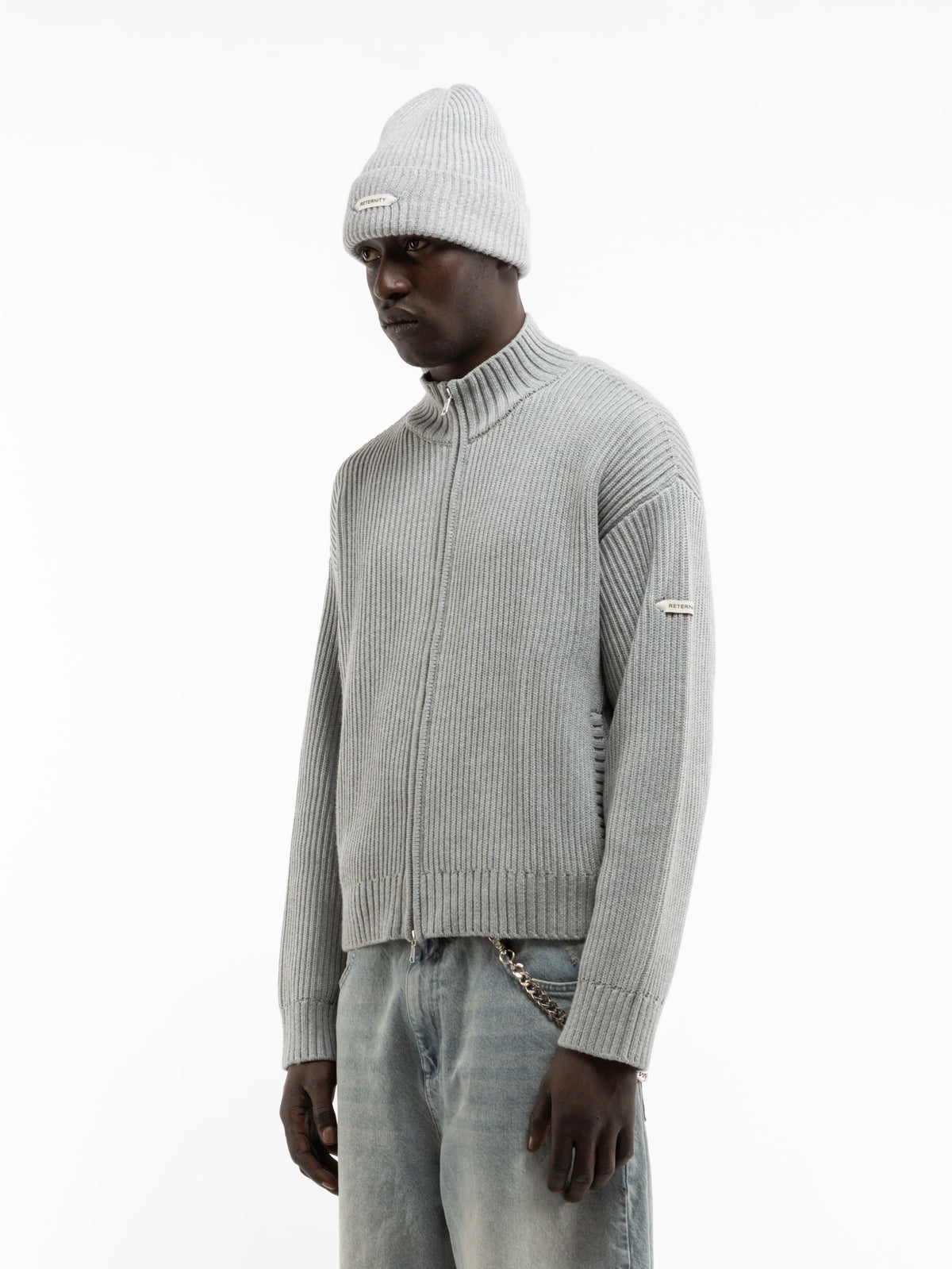 L’ATELIER LINE KNIT ZIPPER - GREY