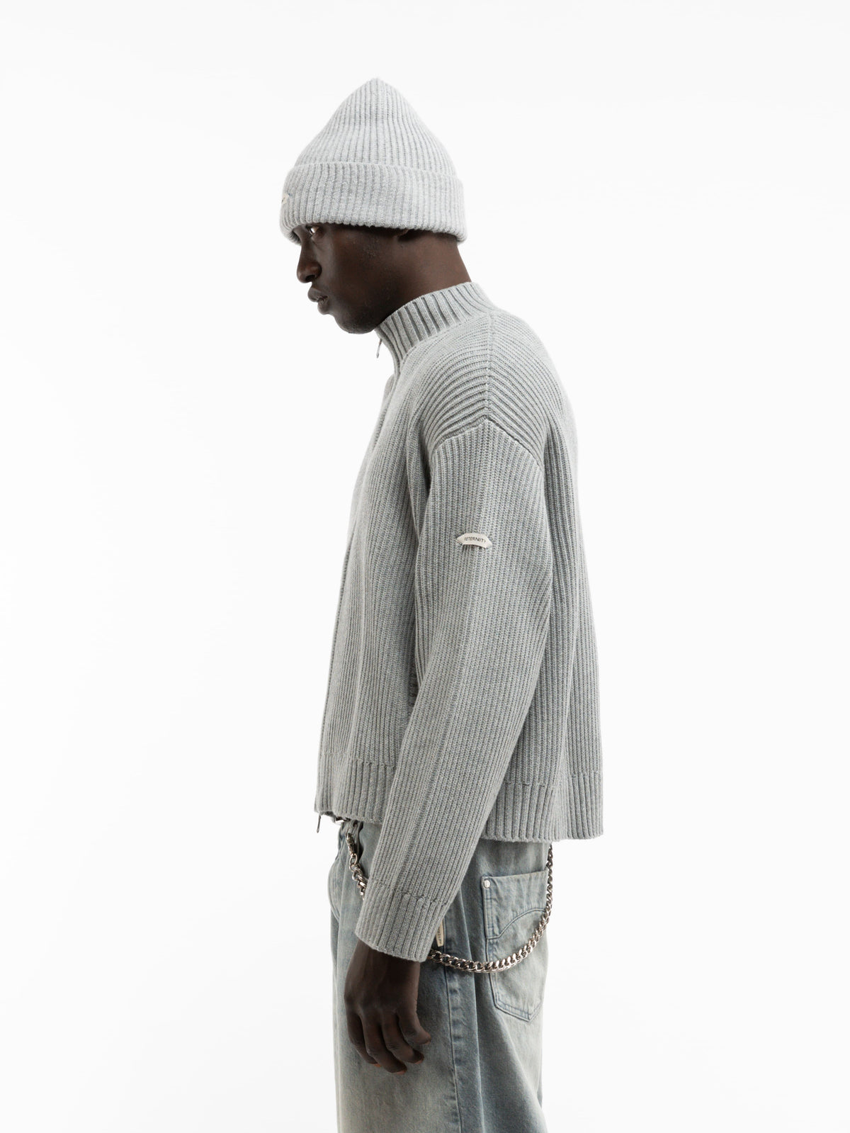 L’ATELIER LINE KNIT ZIPPER - GREY