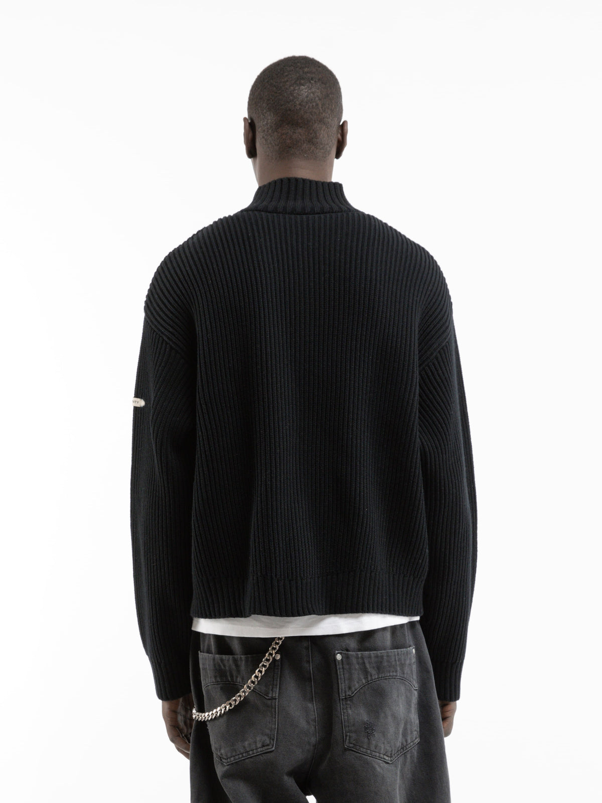 L’ATELIER LINE KNIT ZIPPER - BLACK