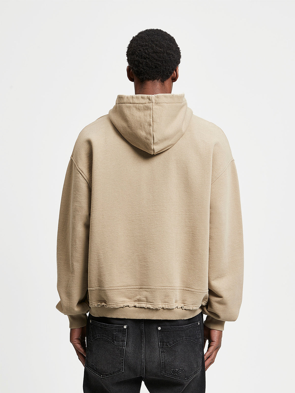 RIBBED ZIP-HOODIE - TAUPE