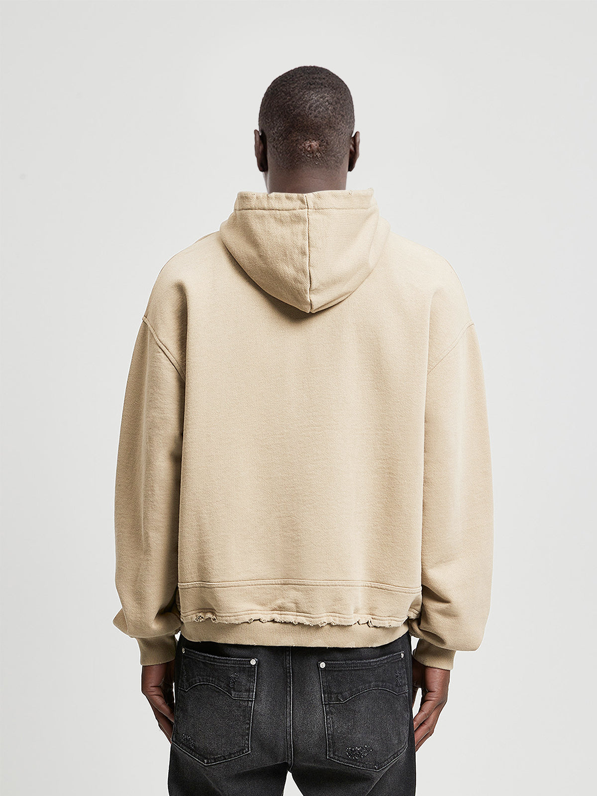 RIBBED ZIP-HOODIE - TAUPE
