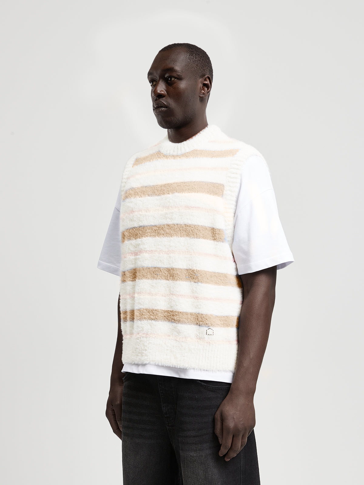 FURRY KNIT PULLUNDER - STRIPED
