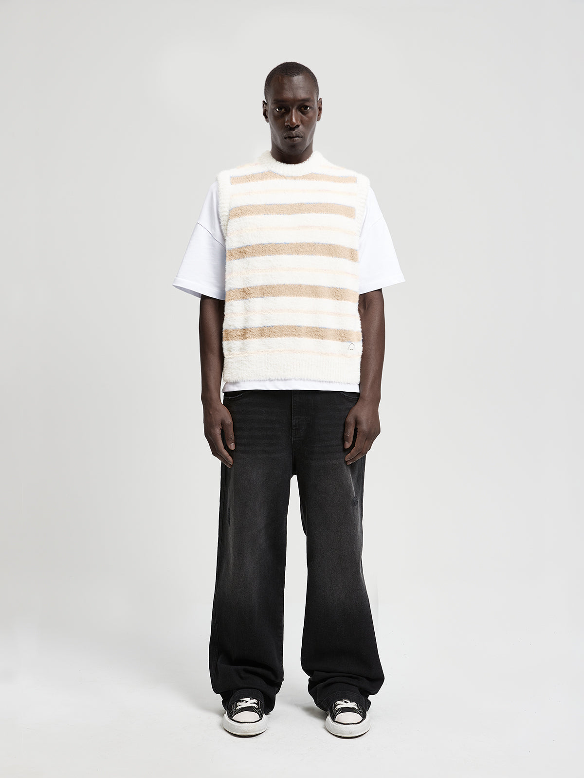 FURRY KNIT PULLUNDER - STRIPED