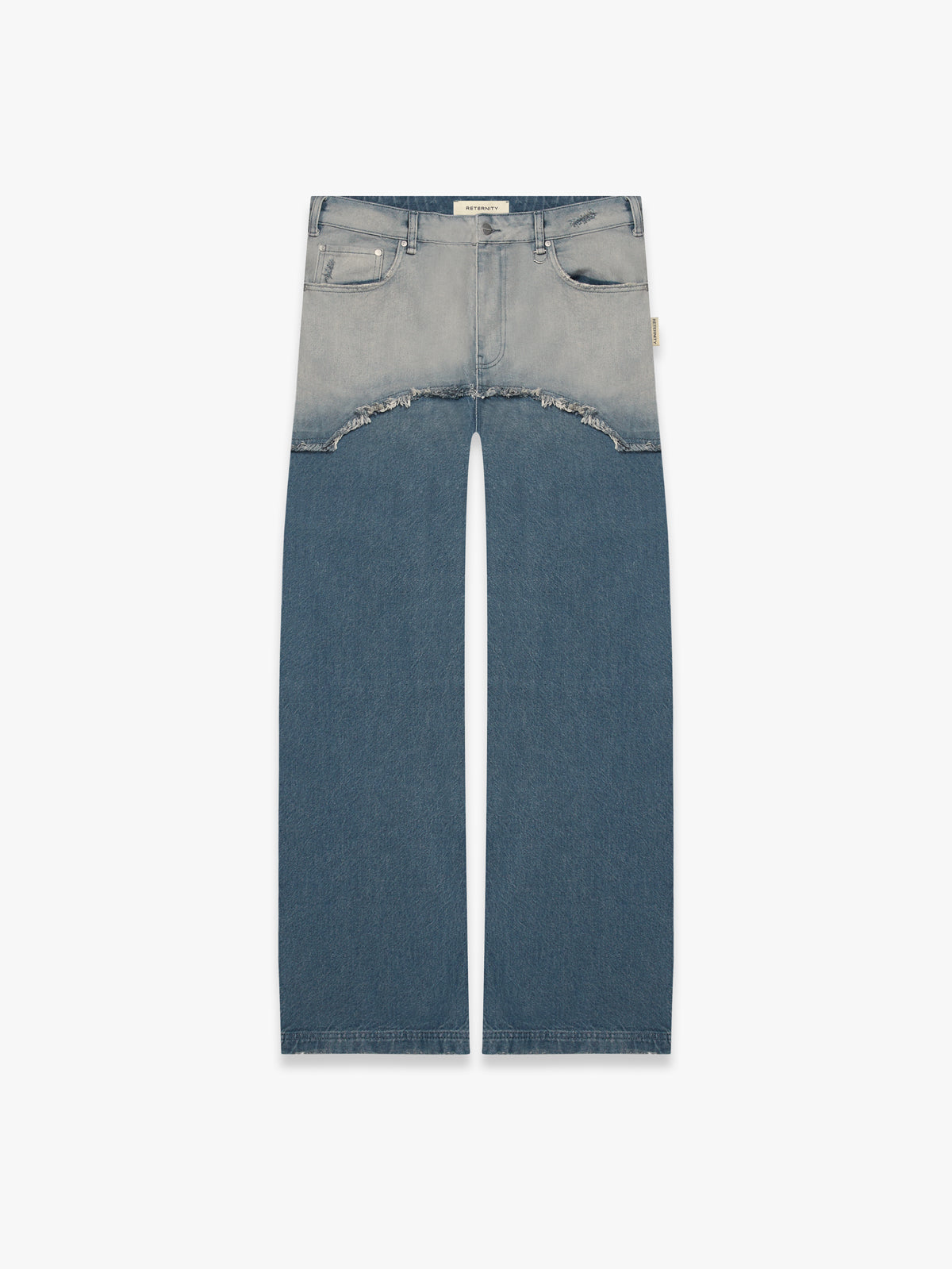 SPRAYED SPLIT DENIM  - WASHED BLUE