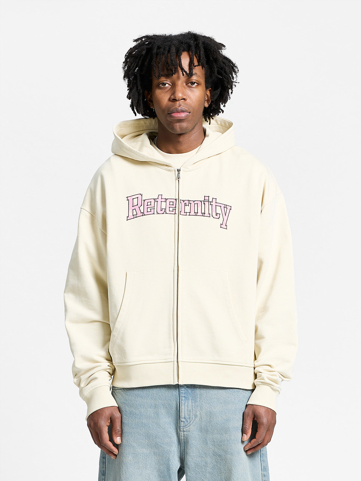 WATERCOLOR ZIP-HOODIE - CREAM