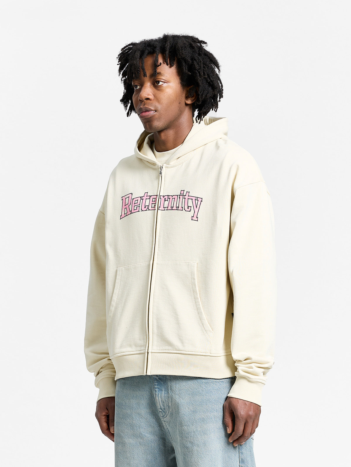 WATERCOLOR ZIP-HOODIE - CREAM