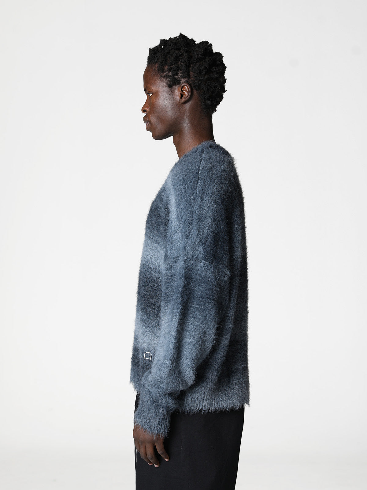 FURRY KNIT SWEATER - FADED GREY