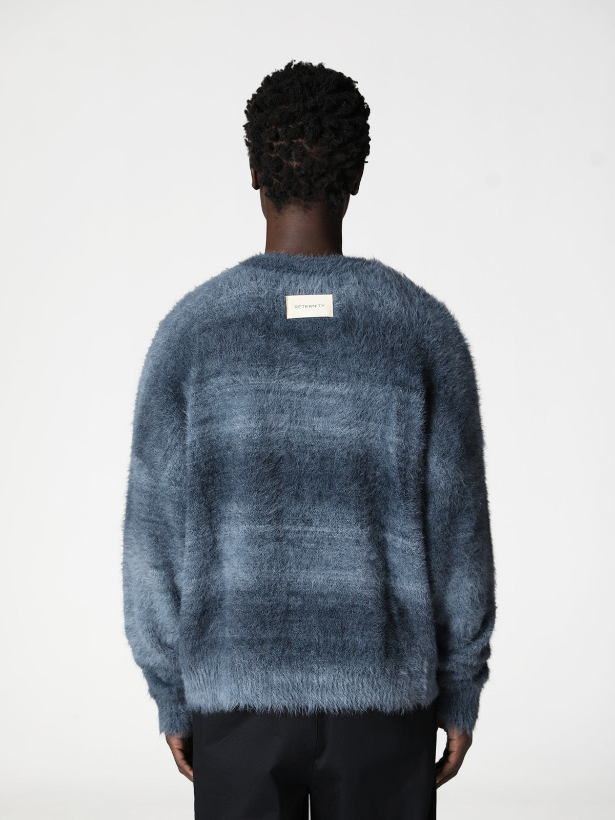 FURRY KNIT SWEATER - FADED GREY